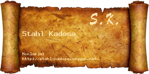 Stahl Kadosa névjegykártya