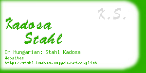 kadosa stahl business card